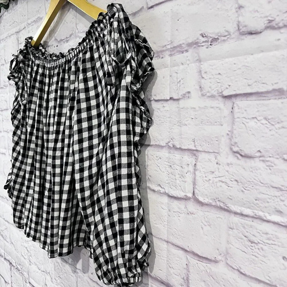 American Eagle Black And White Gingham Cropped Top Women's Size Small - Picture 3 of 10